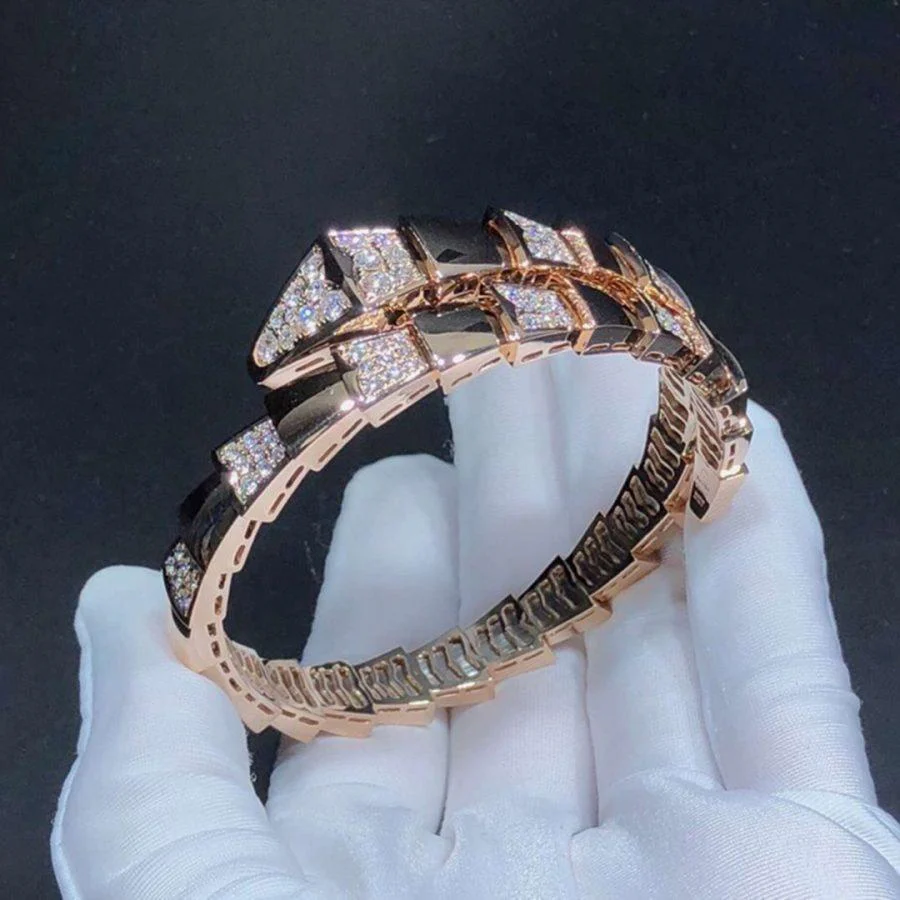 [BV]SERPENTI WIDE BRACELET PINK GOLD DIAMOND