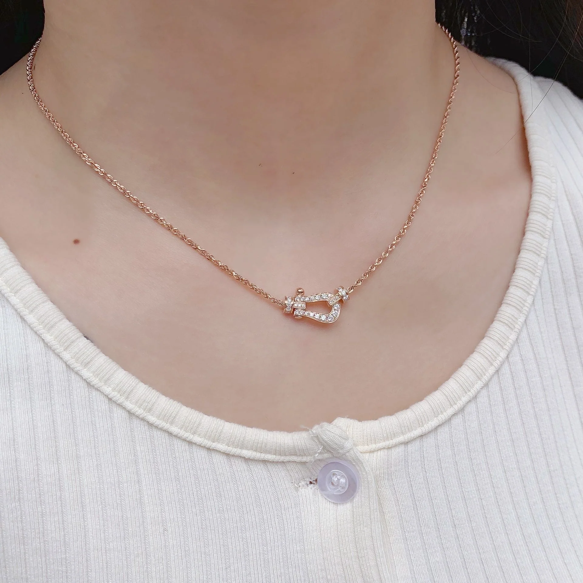 [FE]FORCE 10 PINK GOLD DIAMOND NECKLACE