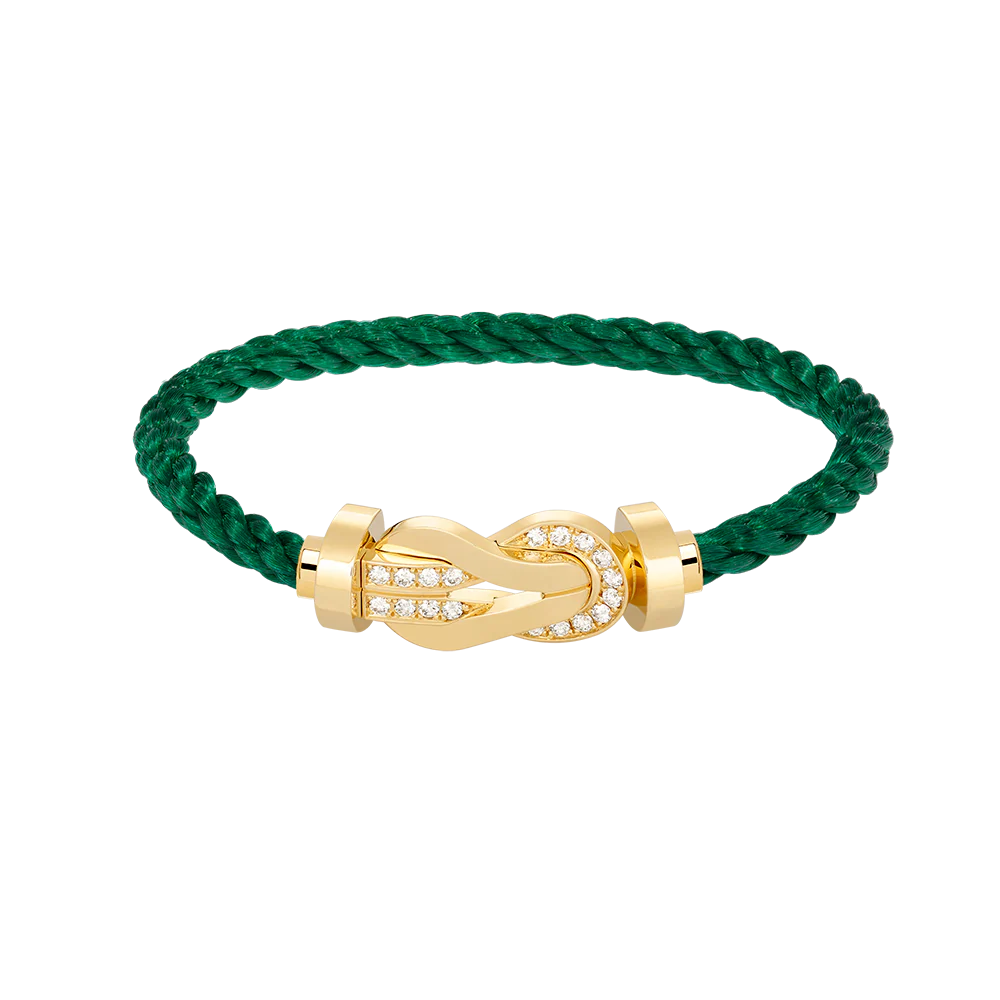 [FE]CHANCE LARGE 8 FIGURE BUCKLE HALF DIAMOND BRACELET GOLD