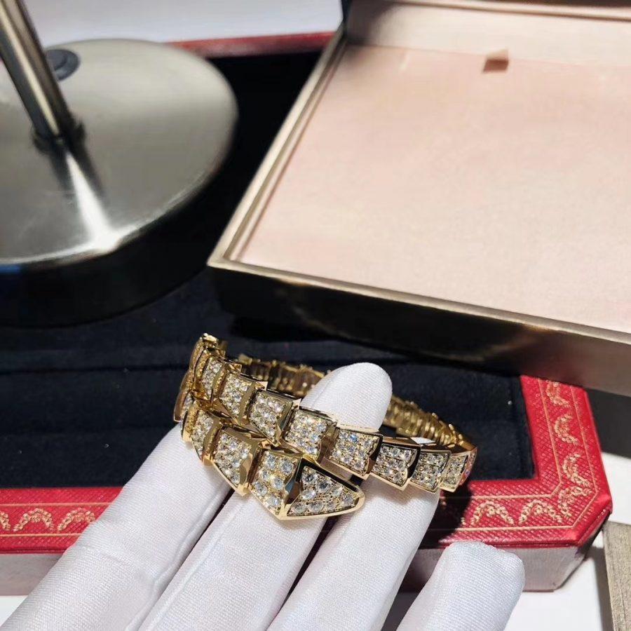 [BV]SERPENTI BRACELET 8MM GOLD DIAMOND