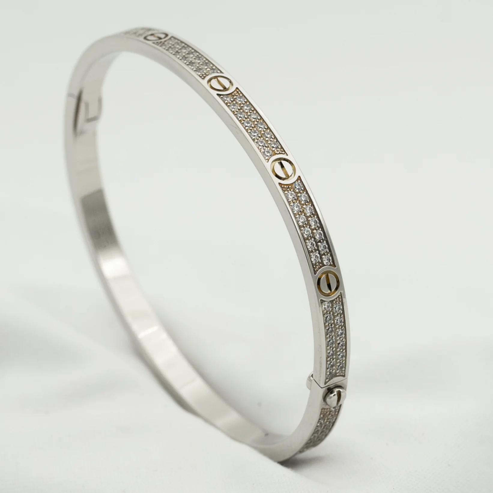 [CT]LOVE BRACELET 3.65MM DIAMOND-PAVED SILVER