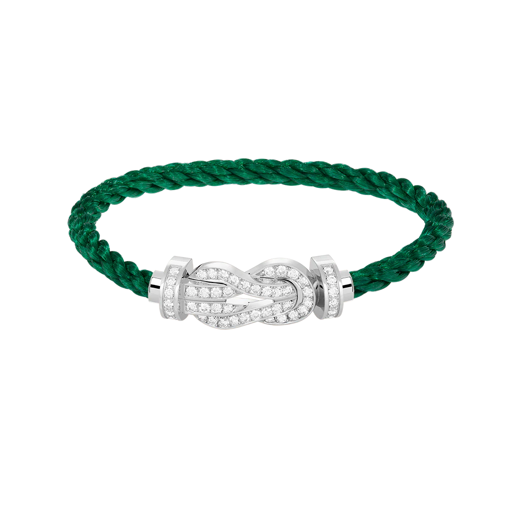 [FE]CHANCE LARGE 8 FIGURE BUCKLE FULL DIAMOND BRACELET SILVER