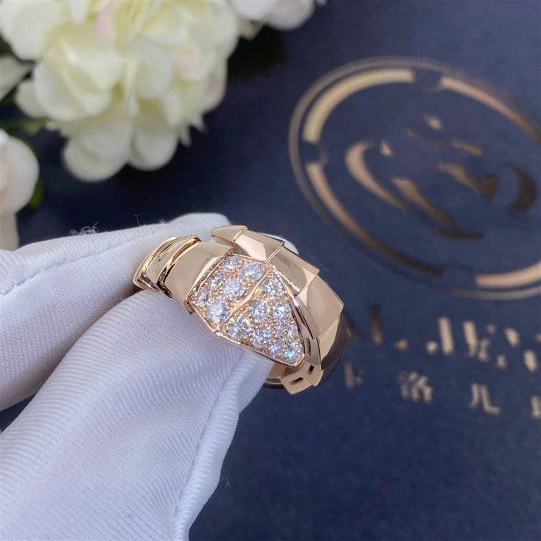 [BV]SERPENTI RING PINK GOLD DIAMOND