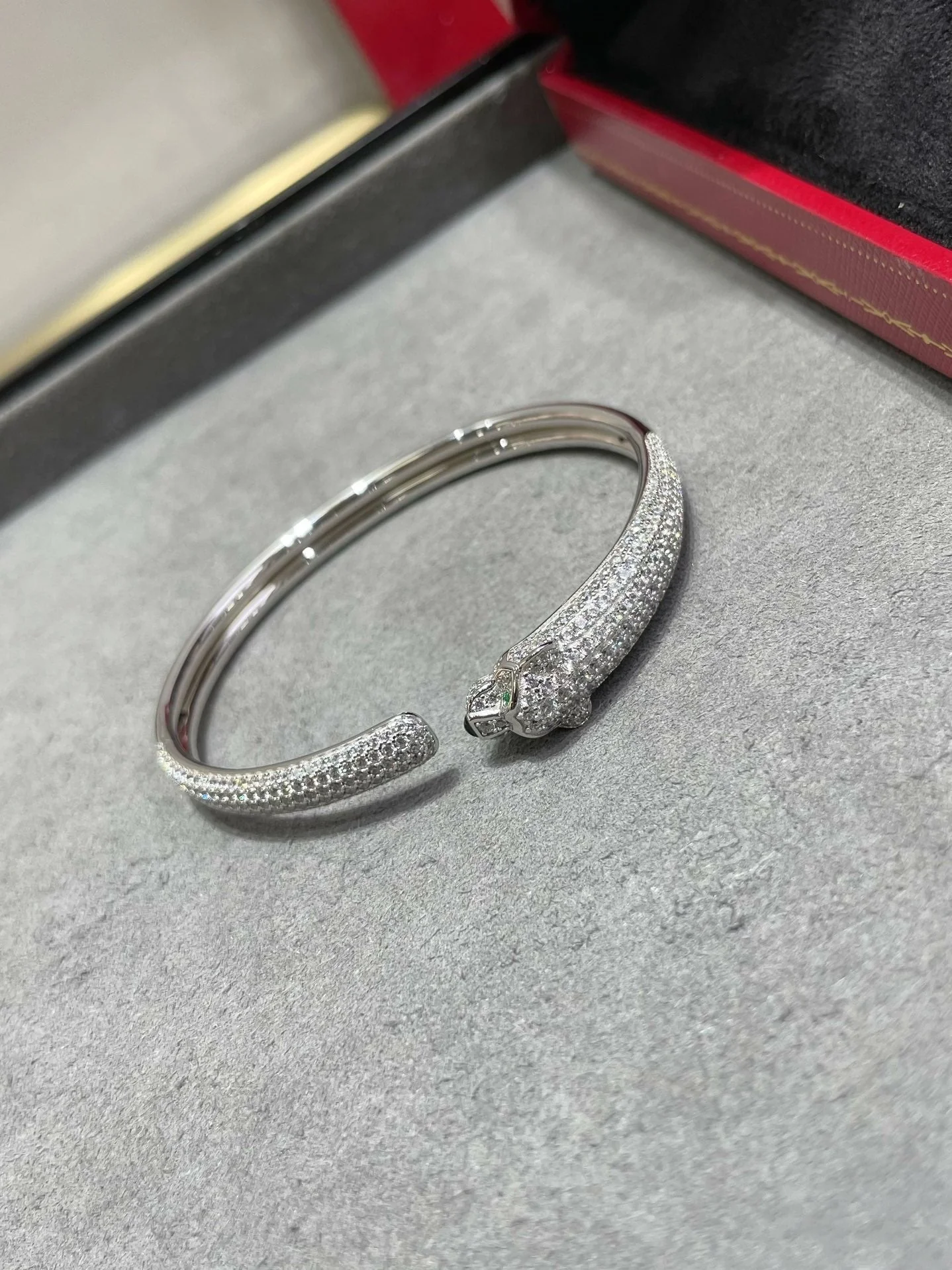[CT]PANTHERE FULL DIAMOND OPEN BRACELET