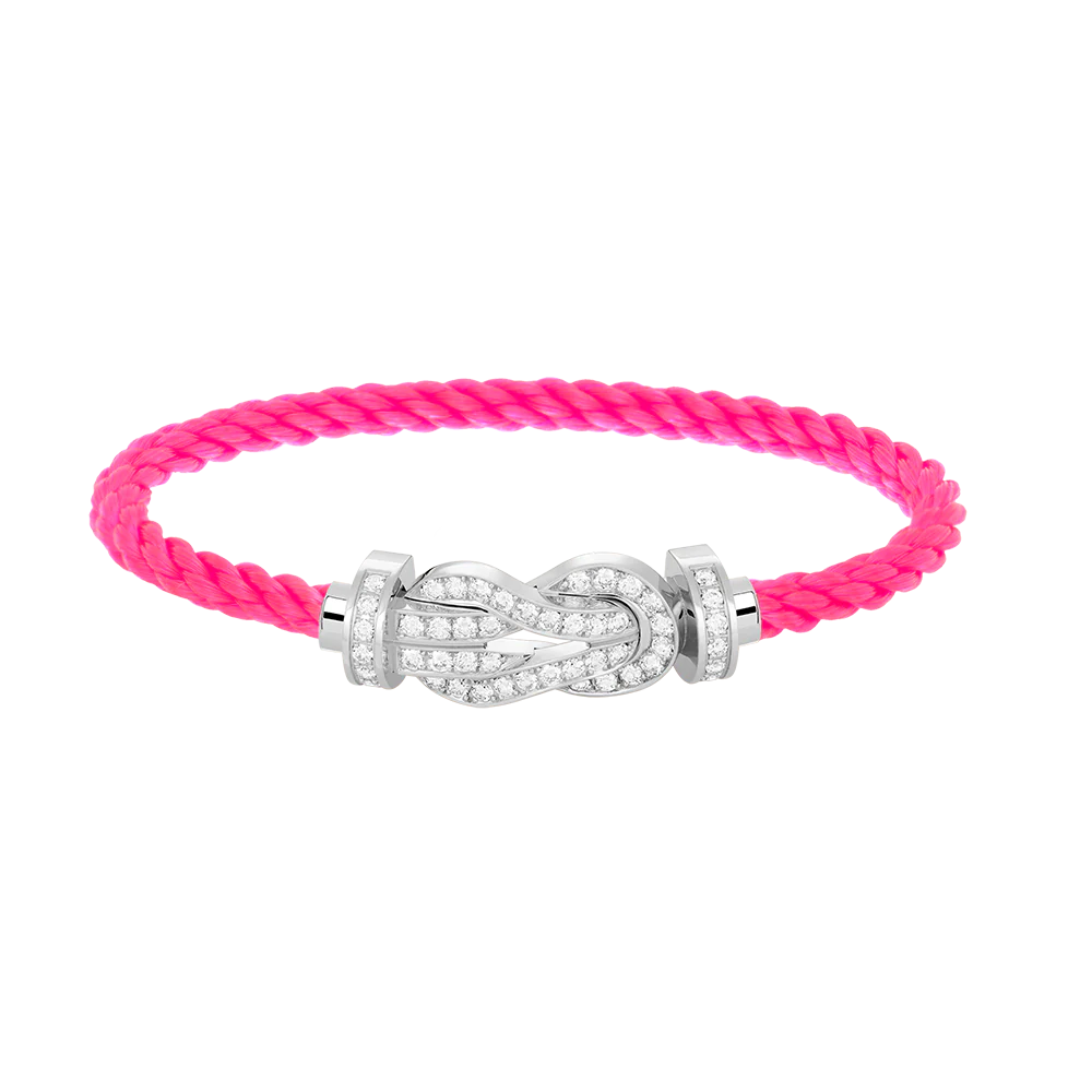 [FE]CHANCE LARGE 8 FIGURE BUCKLE FULL DIAMOND BRACELET SILVER