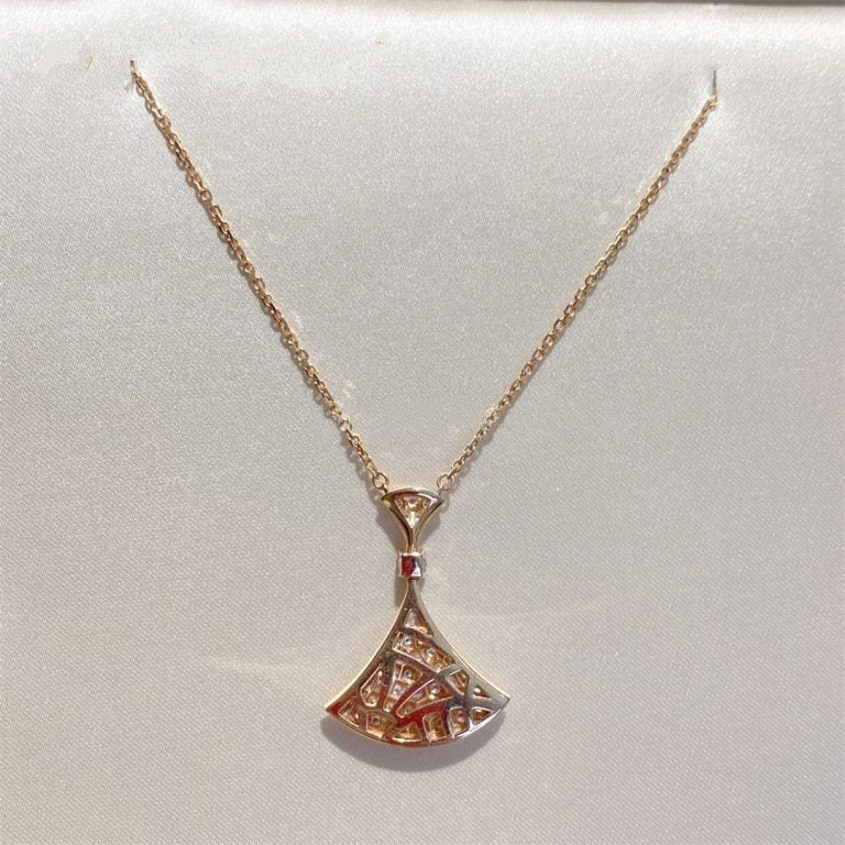[BV]DREAM NECKLACE PINK GOLD FULL DIAMOND