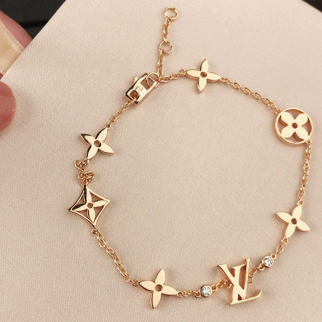 [Loui]STAR AND SUN 7 MOTIFS GOLD BRACELET