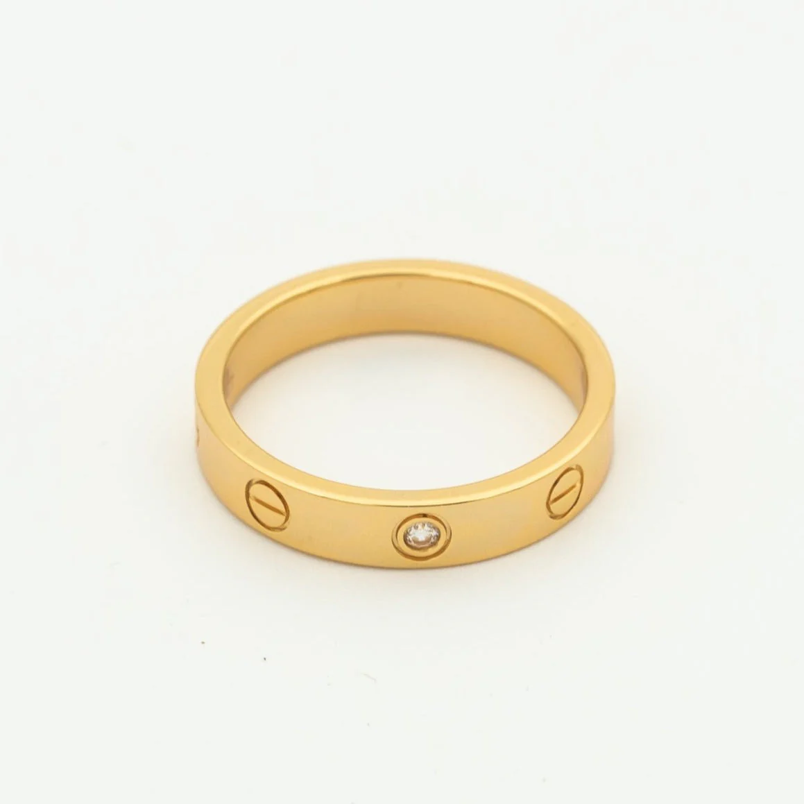 [CT]LOVE RING 4MM 1 DIAMOND PINK GOLD