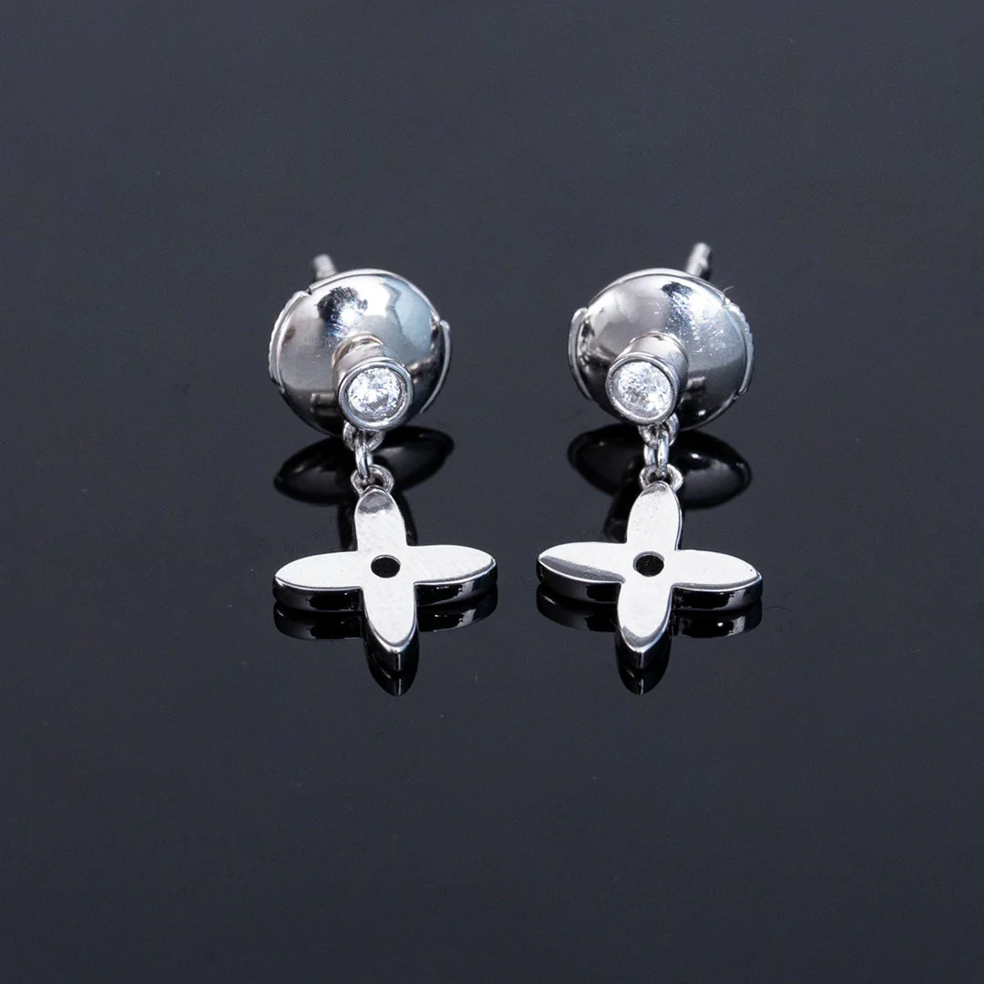 [Loui]VIDYLLE SILVER DIAMOND MINI DROP EARRINGS