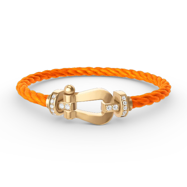 [FE]FORCE LARGE HORSESHOE HALF DIAMOND BRACELET GOLD