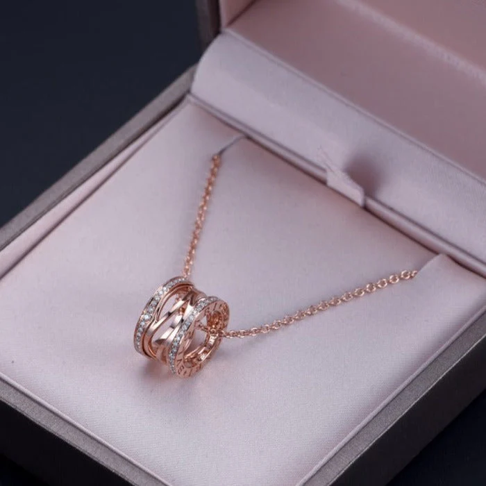 [BV]ZERO 1 PINK GOLD DIAMOND OPEN NECKLACE