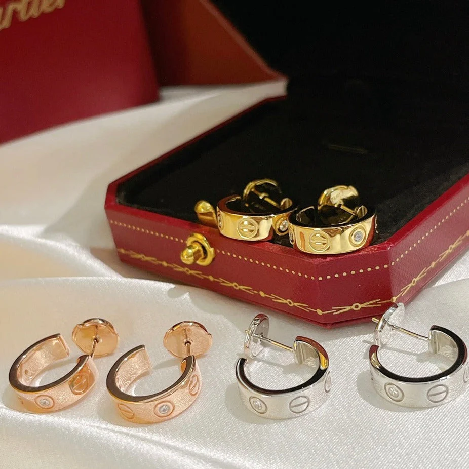 [CT]LOVE EARRINGS 5.7MM 2 DIAMONDS