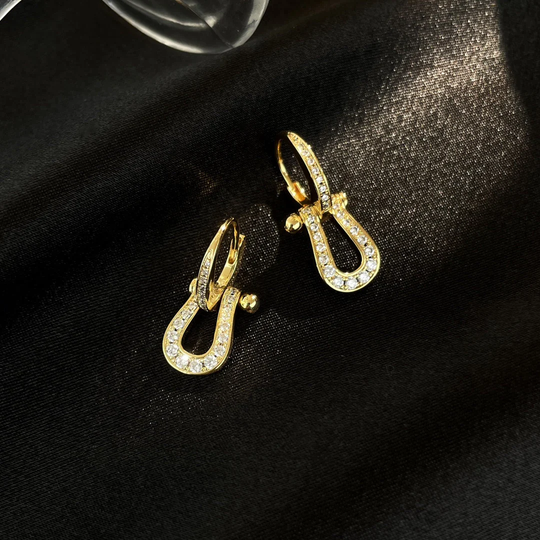 [FE]FORCE 10 FULL DIAMOND DROP EARRINGS MEDIUM MODEL