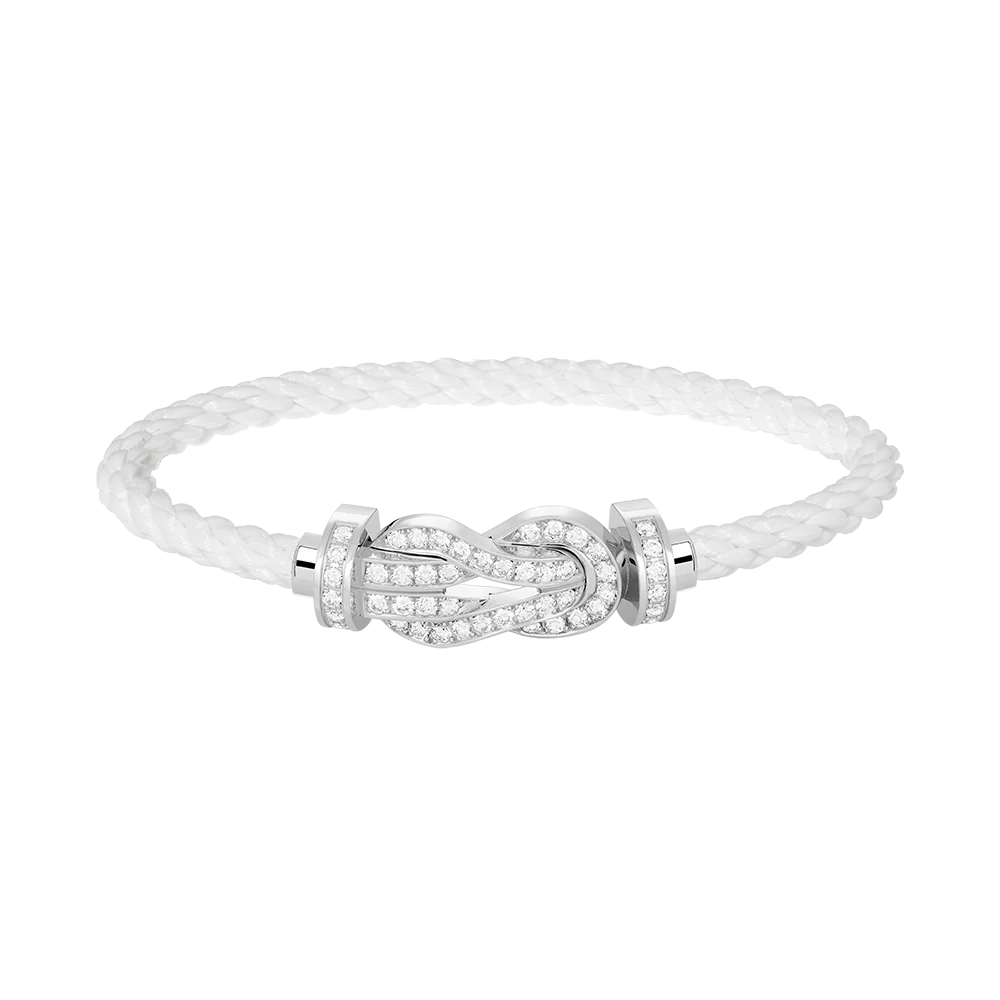 [FE]CHANCE LARGE 8 FIGURE BUCKLE FULL DIAMOND BRACELET SILVER