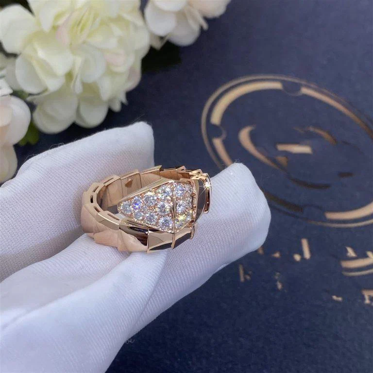 [BV]SERPENTI RING PINK GOLD DIAMOND
