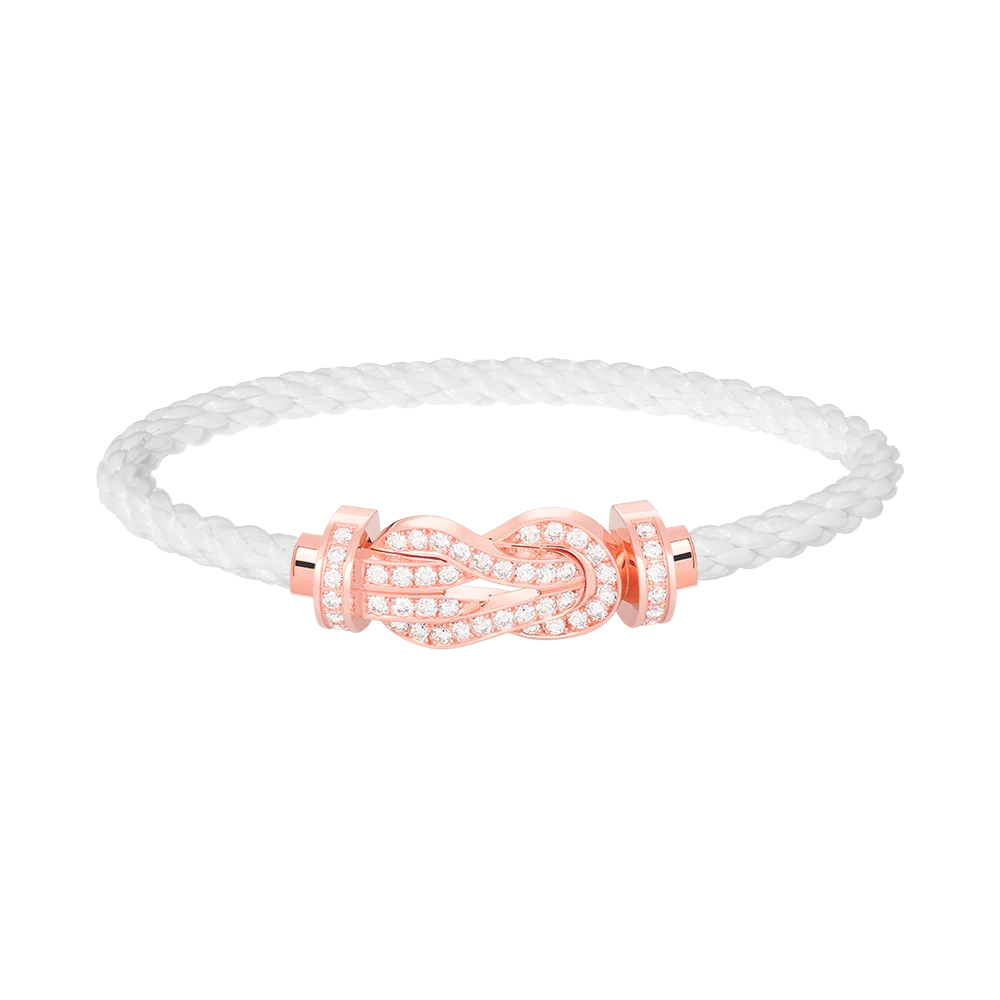 [FE]CHANCE LARGE 8 FIGURE BUCKLE FULL DIAMOND BRACELET ROSE GOLD