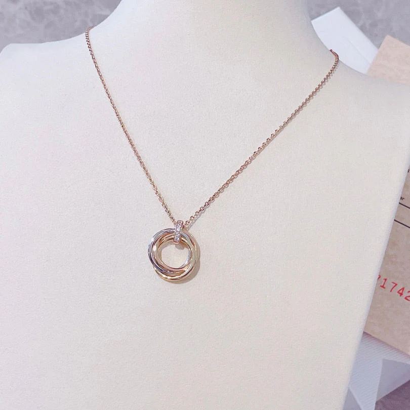 [CT]TRINITY NECKLACE GOLD  DIAMONDS