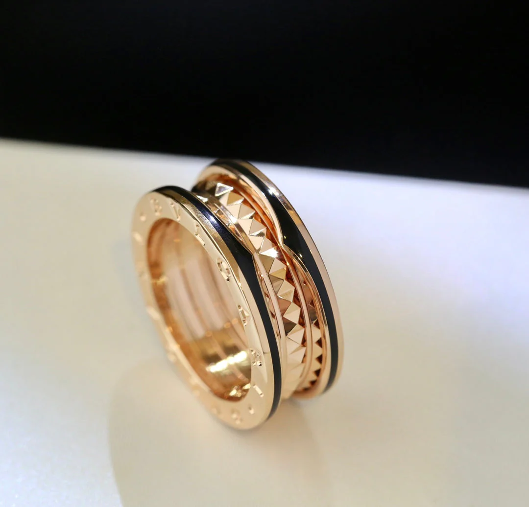[BV]ZERO 1 GOLD BLACK CERAMIC RING