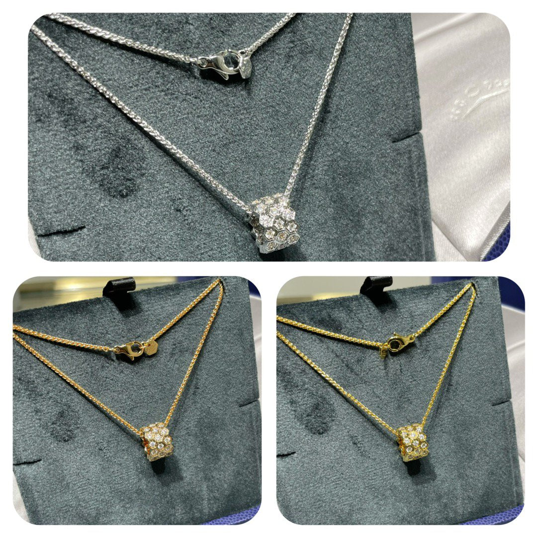 [CH]BEE LOVE DIAMOND PAVED 3 ROW NECKLACE