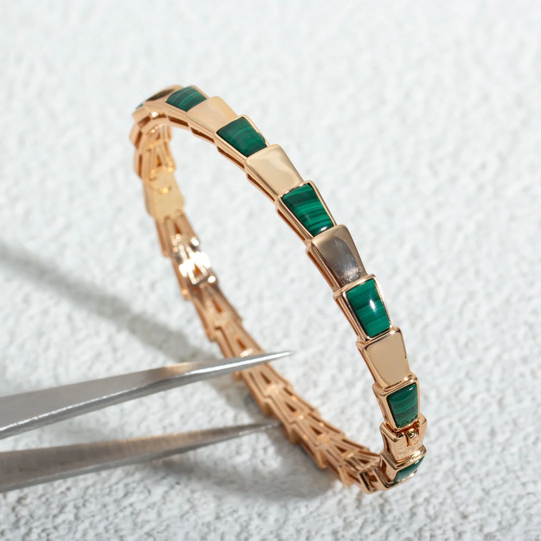 [BV]SERPENTI BRACELET PINK GOLD MALACHITE