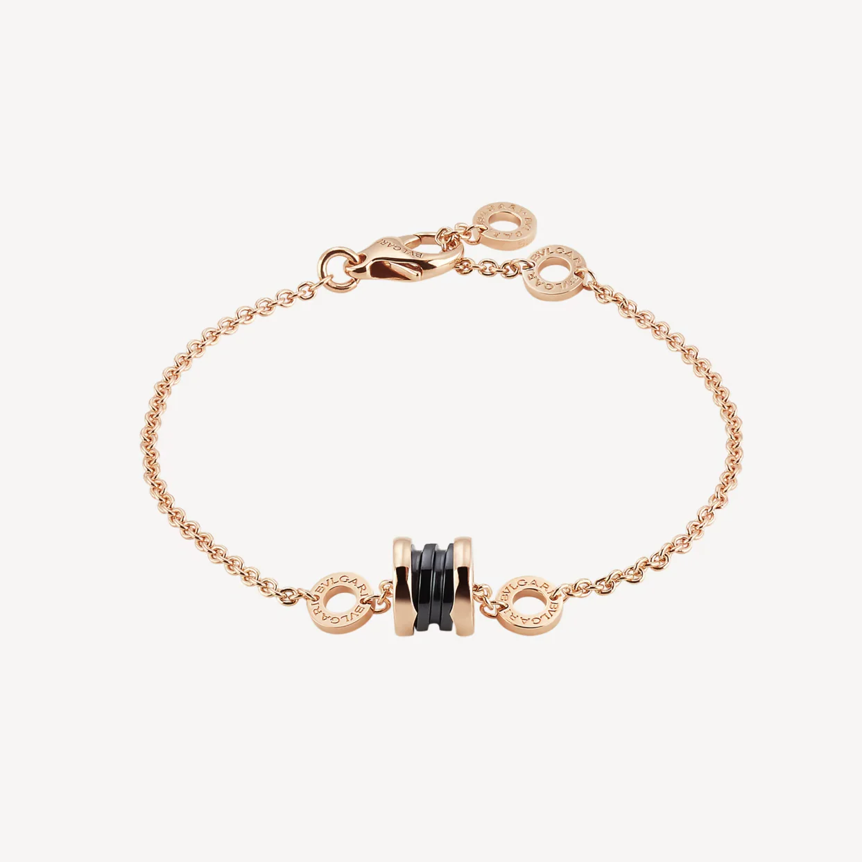 [BV]ZERO 1 SOFT PINK GOLD AND BLACK CERAMIC BRACELET