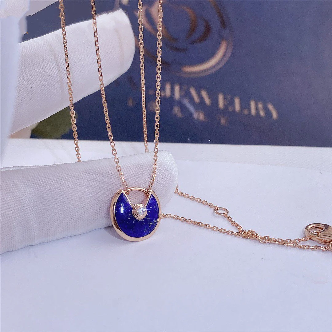 [CT]AMULETTE ROSE GOLD AGATE NECKLACE