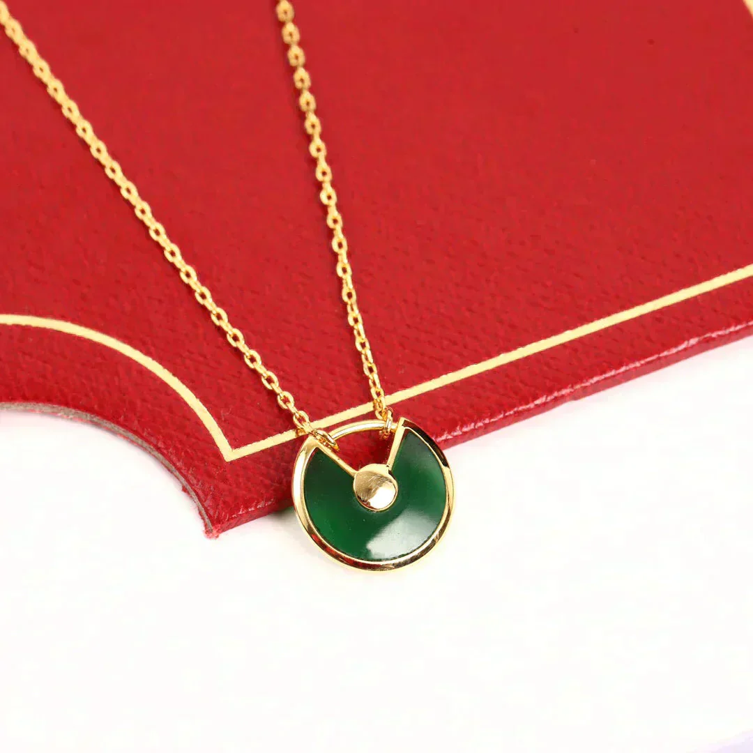 [CT]AMULETTE GOLD MALACHITE NECKLACE
