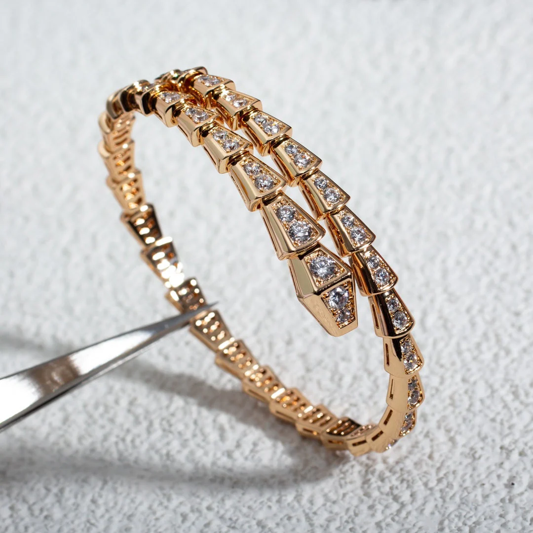 [BV]SERPENTI BRACELET 6.8MM PINK GOLD DIAMOND