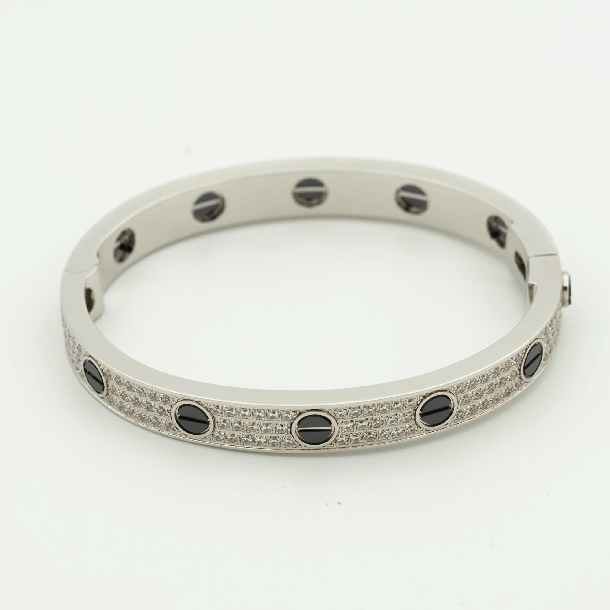 [CT]LOVE BRACELET 6.1MM DIAMOND-PAVED CERAMIC