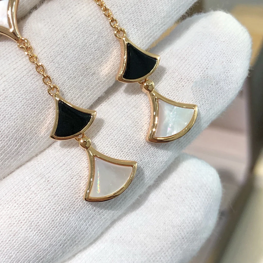 [BV]DREAM EARRINGS 3 MOTIFS ONYX MOP PINK GOLD