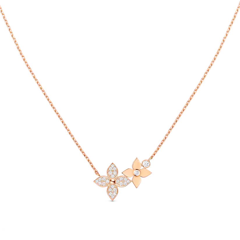 [Loui]STAR BLOSSOM NECKLACE PINK GOLD DIAMONDS