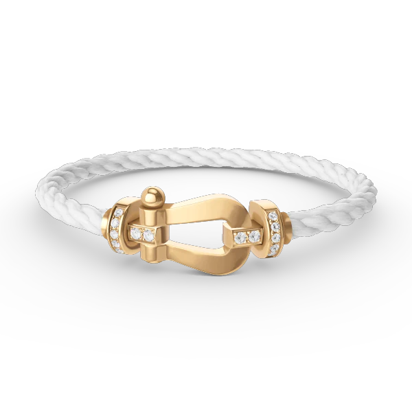 [FE]FORCE LARGE HORSESHOE HALF DIAMOND BRACELET GOLD