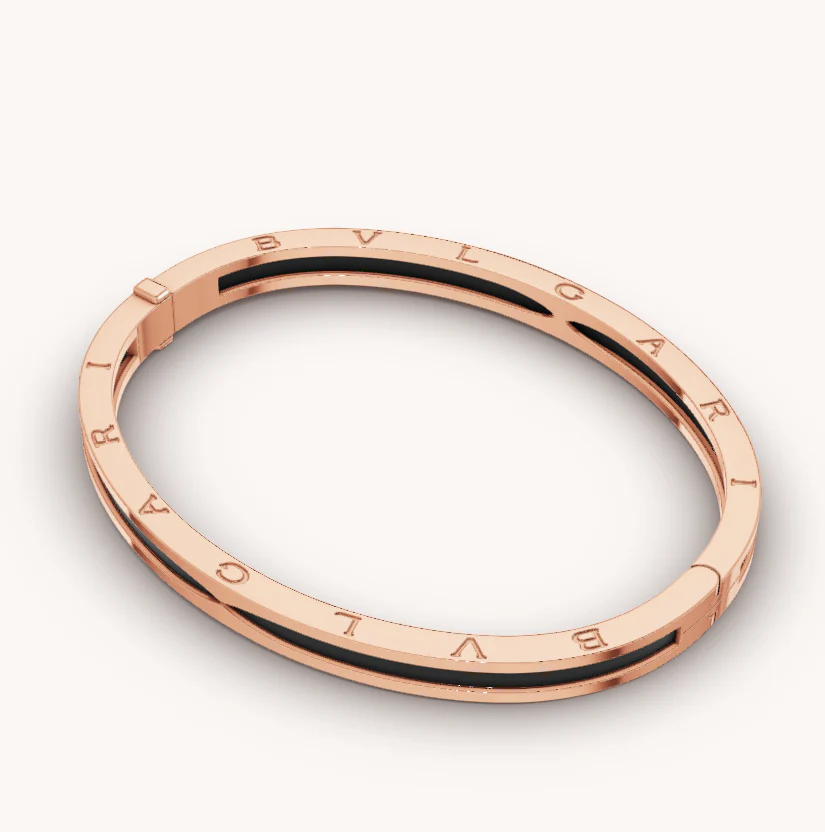 [BV]ZERO 1 PINK GOLD WITH BLACK CERAMIC BRACELET