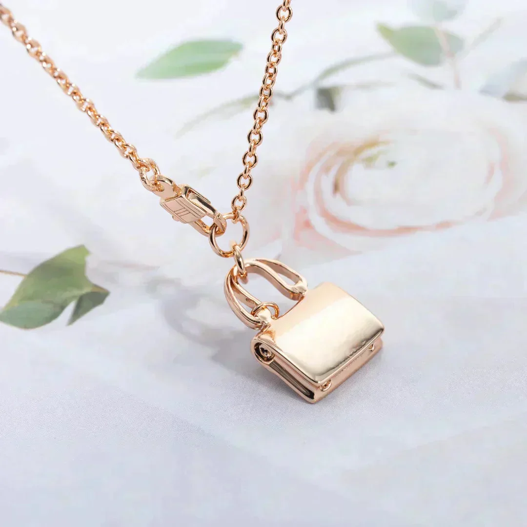 [Hmes]AMULETTE PEDANT ROSE GOLD NECKLACE