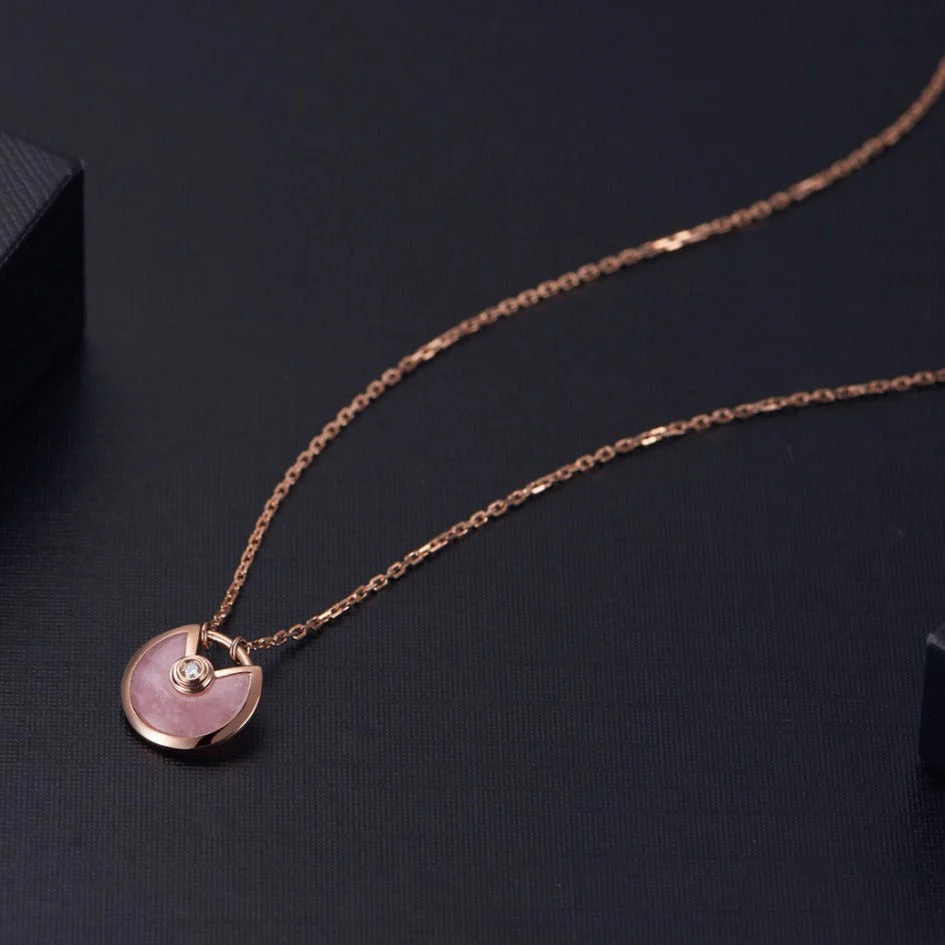 [CT]AMULETTE ROSE GOLD PINK MOP NECKLACE