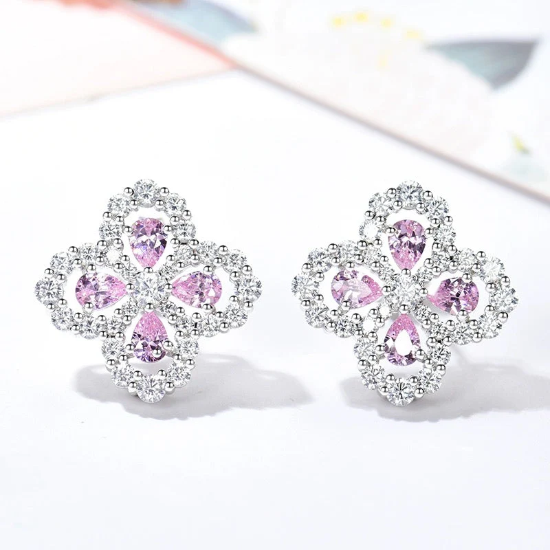 [VA]LOOP EARRINGS FULL MOTIF DIAMOND 16MM SILVE