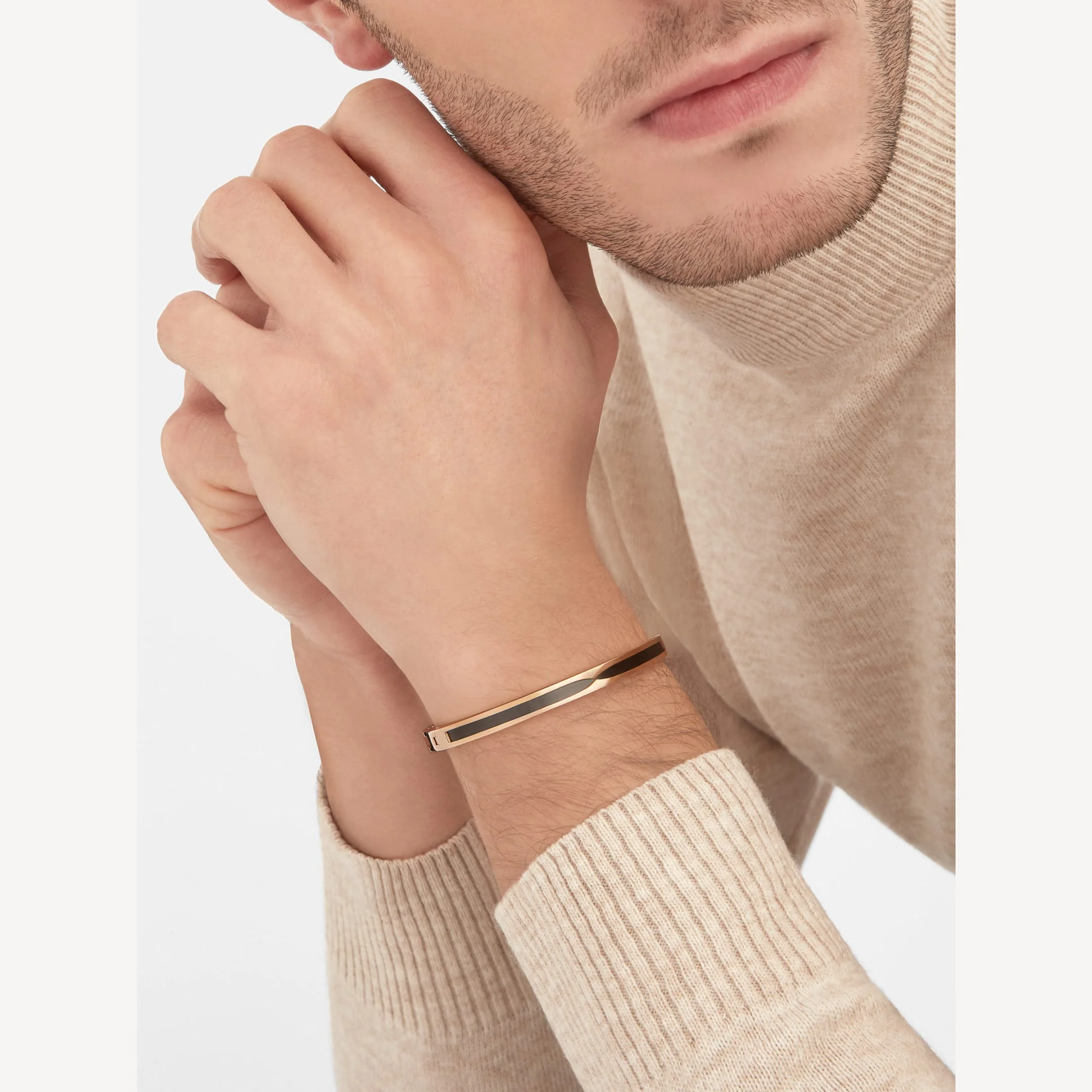 [BV]ZERO 1 PINK GOLD WITH BLACK CERAMIC BRACELET