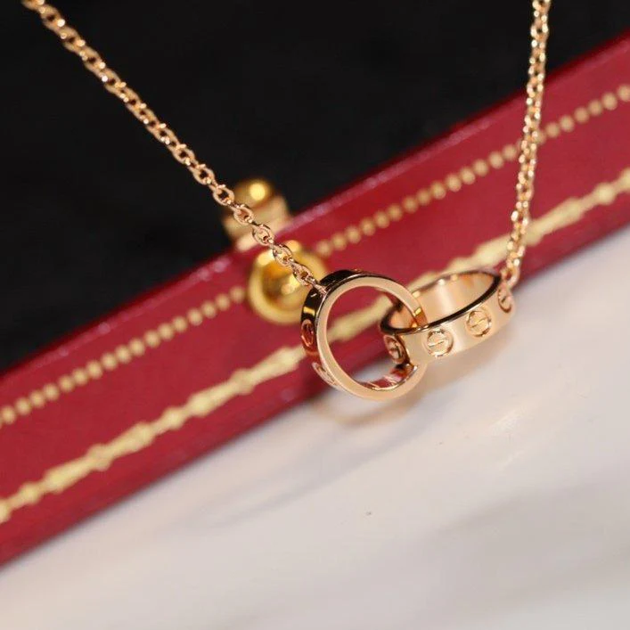 [CT]LOVE NECKLACE PINK GOLD AND SILVER