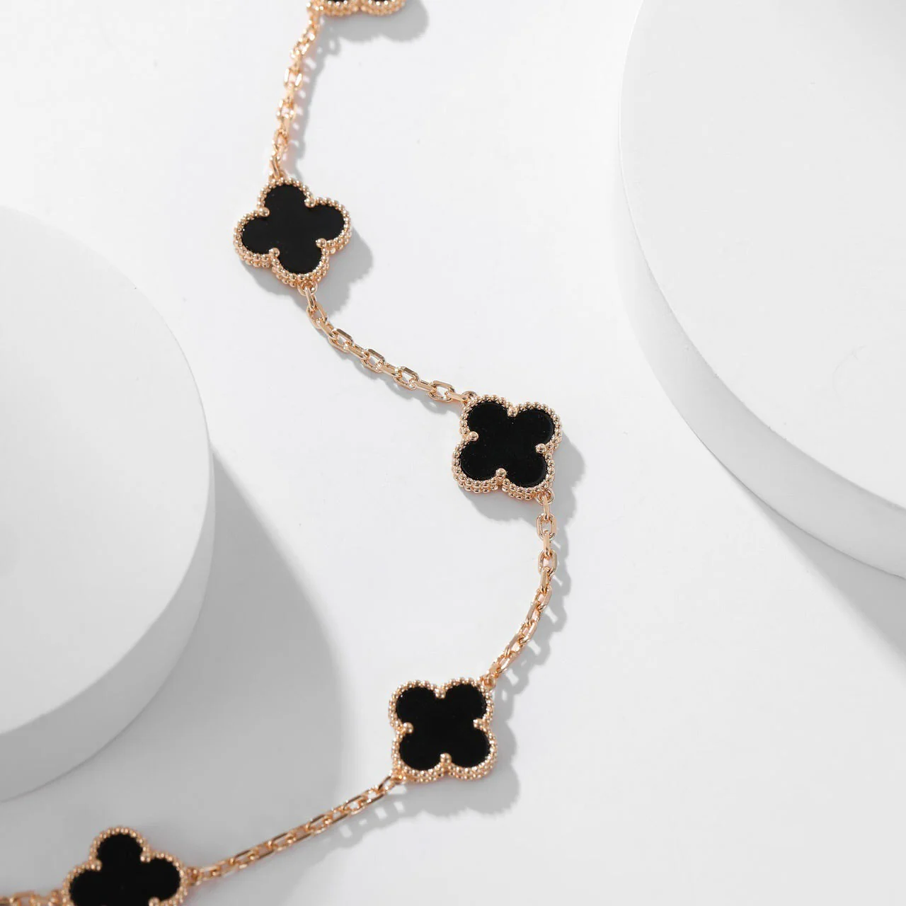 [VA]CLOVER 10 MOTIFS ONYX NECKLACE