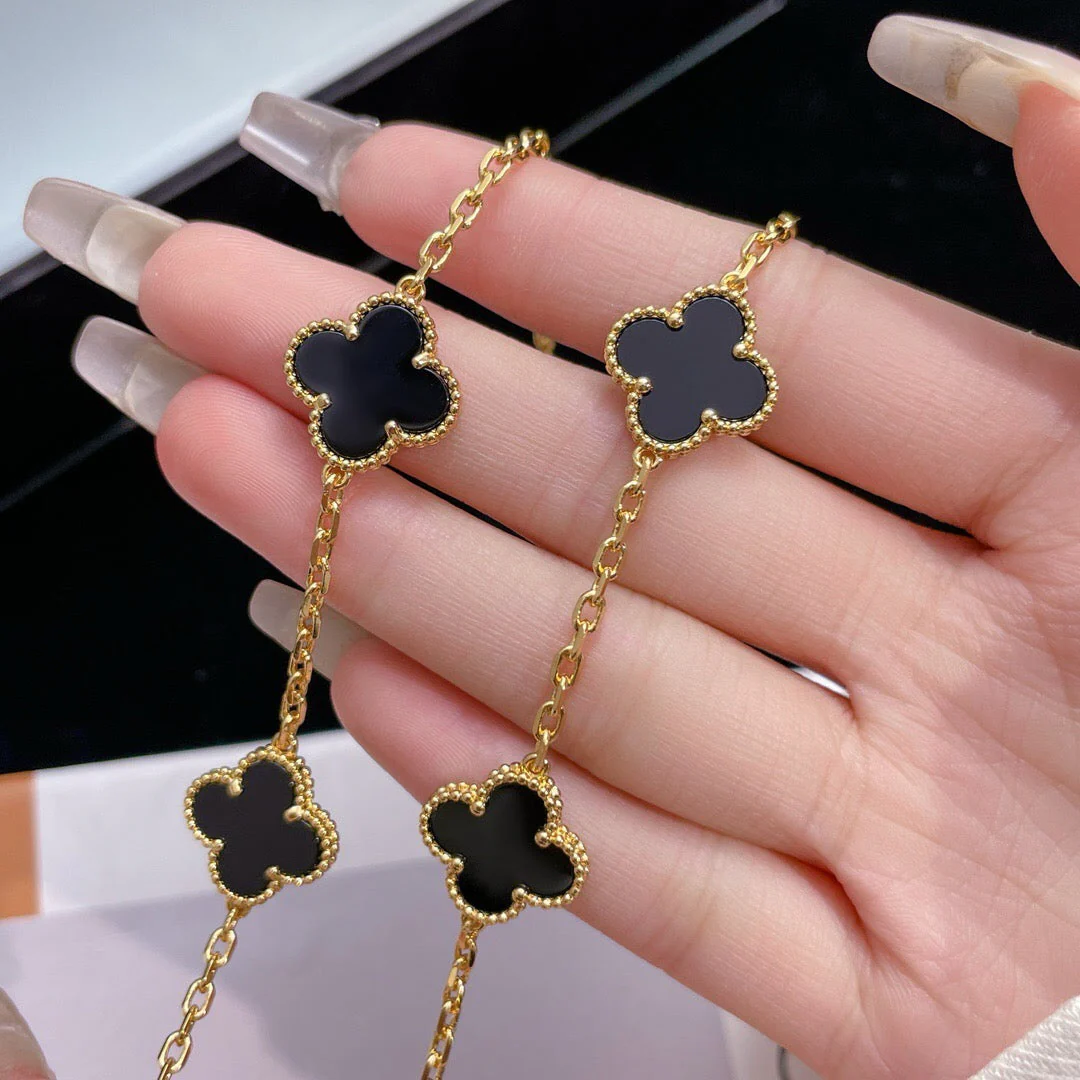 [VA]CLOVER 10 MOTIFS ONYX NECKLACE