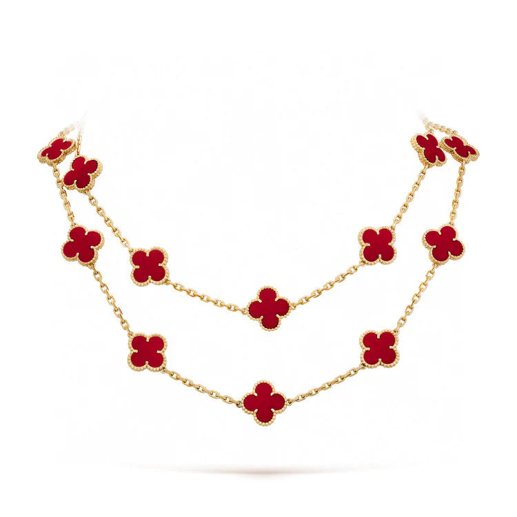 [VA]CLOVER 20 MOTIFS CARNELIAN NECKLACE