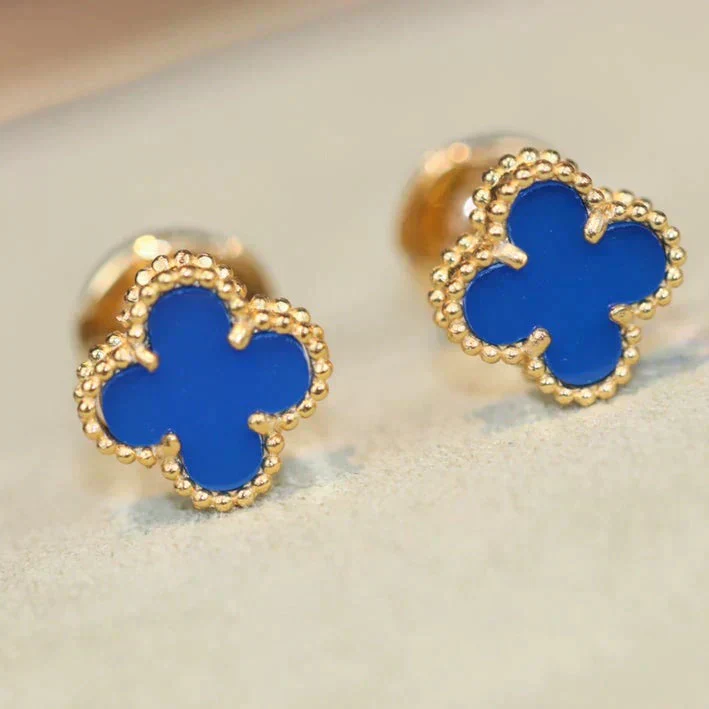 [VA]CLOVER MINI 9.5MM TURQUOISE EARRINGS