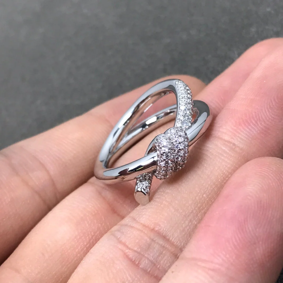[TF]KNOT RING DOUBLE ROW DIAMOND