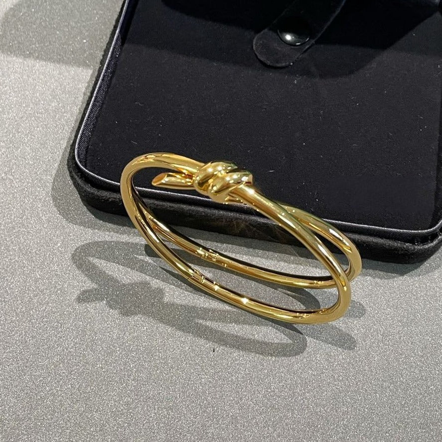 [TF]KNOT DOUBLE ROW GOLD BRACELET