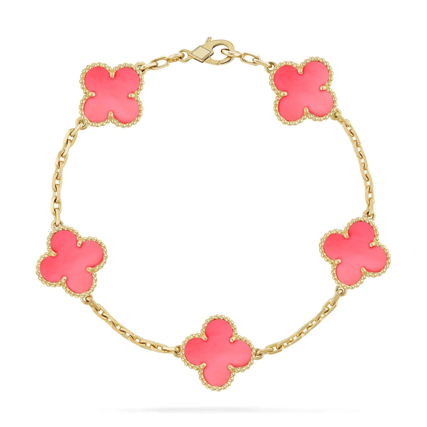 [VA]CLOVER 5 PINK MOP BRACELET