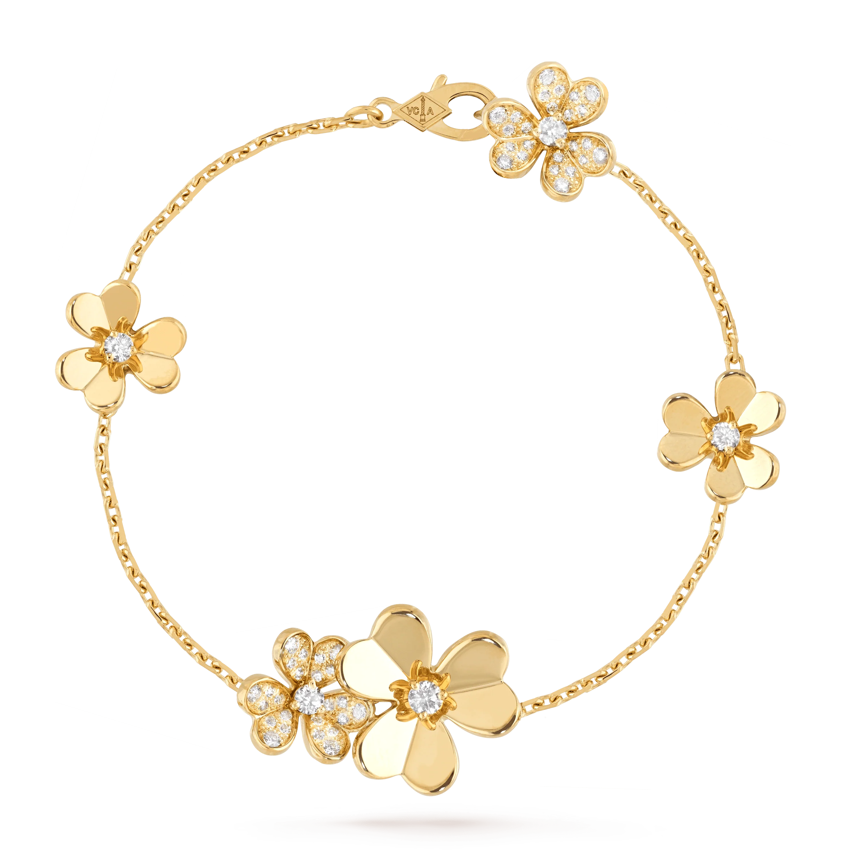 [VA]FRIVOLE GOLD 5 FLOWERS BRACELET