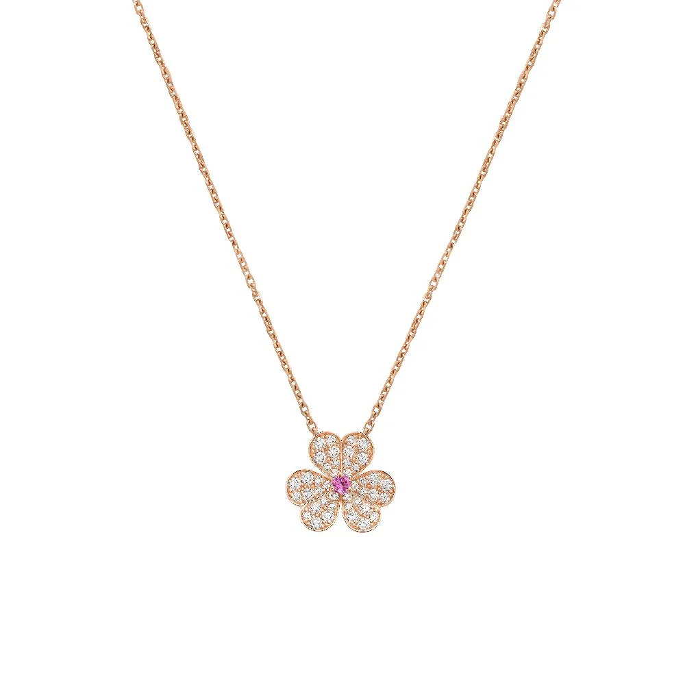 [VA]FRIVOLE ROSE GOLD FLOWER DIAMOND NECKLACE