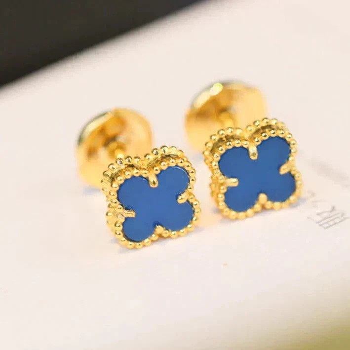 [VA]CLOVER MINI 9.5MM TURQUOISE EARRINGS