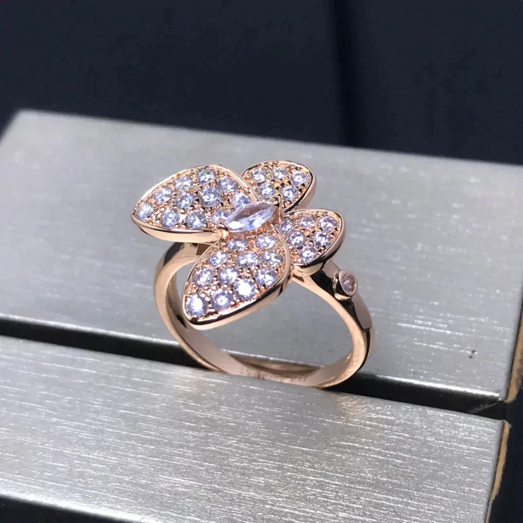 [VA]BUTTERFLY PINK GOLD DIAMOND RING