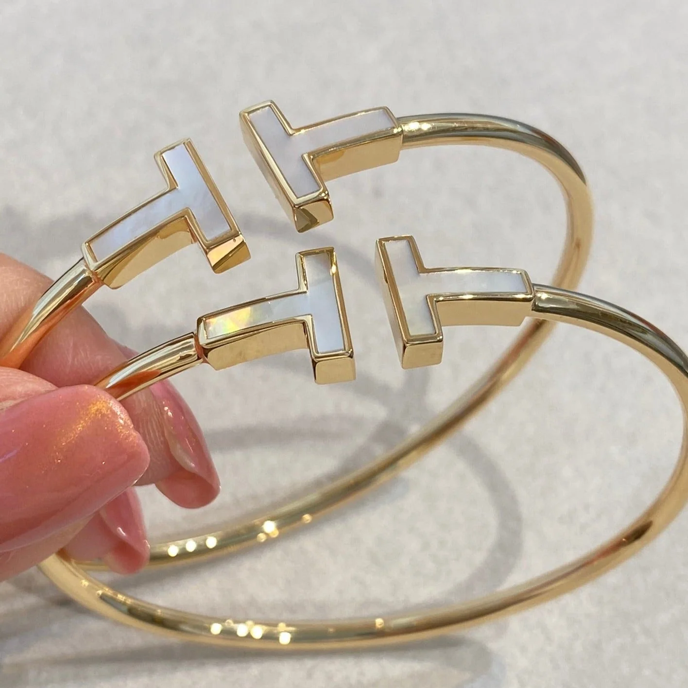 [TF]T BRACELET 1.8MM MOP GOLD